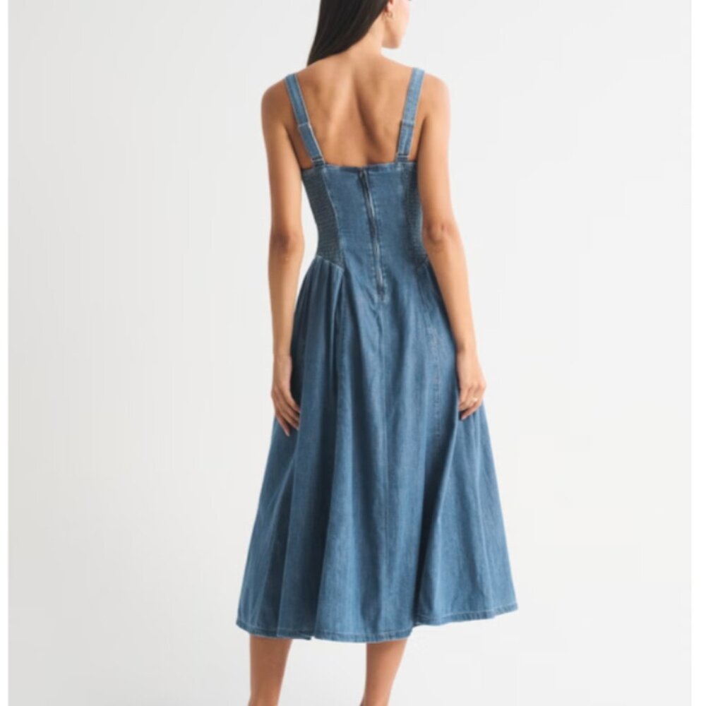 Abercrombie & Fitch Blue Denim Midi Dress - Picture 5 of 5